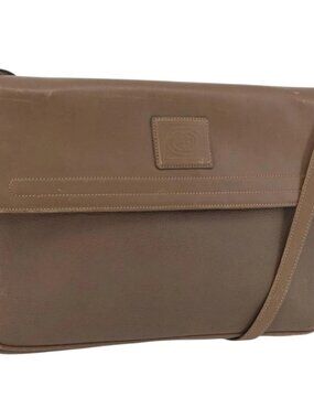 GUCCI Shoulder Bag Leather Beige Gold